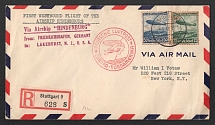 1936 (6 May) Germany, Hindenburg airship Registered airmail cover from Stuttgart to New York (United States), 1st flight to North America 'Frankfurt - Lakehurst' (Sieger 406 G)