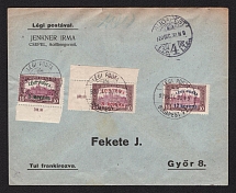 1920 (30 Dec) Hungary Airmail cover from Budapest to Gyor