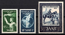 1952 Saar, Germany (Mi. 314 - 316, Full Sets, CV $40, MNH)