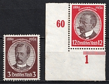 1934 Third Reich, Germany (Mi. 540 y, 542 y, CV $60, MNH)