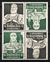 1934 Third Reich, Germany, Tete-beche, Zusammendrucke, Block of Four (Mi. K 23, CV $50)
