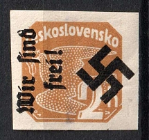 1938 2h Occupation of Bohmisch Kamnitz, Sudetenland, Private Issue, Germany (ROTATED Overprint, Signed)