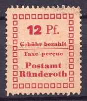 1945 12pf Runderoth (Rheinland), Germany Local Post (Mi. 3 A, Unofficial Issue, Signed, CV $30, MNH)