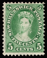 1860-63 5c New Brunswick, Canada (SG 16, CV $450)