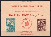1976 Poland Post Card issued by Polish Cadets Stamp Club, Polish POW Study Group DP Camp (Woldenberg)