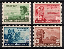 1943 Croatian Legion, Germany (Mi. 107 - 110, Full Set, MNH)