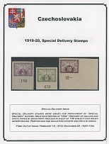 The One Man Collection of Czechoslovakia - Special Delivery - Special and Personal Delivery - EXHIBITION STYLE COLLECTION: 1919-37, close to 230 mint and used (7) stamps, 8 postal history items (uprated Austrian stationery cards …