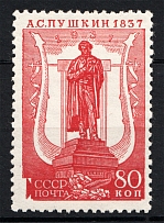 1937 USSR The All-Union Pushkin Fair 80 Kop (Perf 12.25, CV $110, MNH)