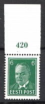 1940 6s Estonia (Control Number, Mi. 157 w, CV $120, MNH)