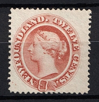1865-94 12c Newfoundland, Canada (Sc. 28, CV $200, MNH)