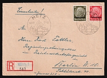 1940 (16 Nov) Lorraine, German Occupation, Germany, Registered Cover from Metz to Berlin franked with Mi. 7, 11 (Special Cansellations, CV $50)