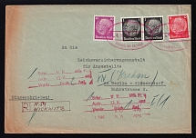 1938 (4 Nov) Occupation of Sudetenland, Germany, Registered Cover, Karlsbad - Berlin-Wilmersdorf (with 1pf, 12pf, 40pf Hindenburg Stamps)
