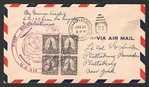 1929 (25 Aug) United States, Graf Zeppelin airship airmail cover from Los Angeles to New York, 1st Round the World flight 'Los Angeles - Lakehurst' (Sieger 29 A, CV $90)