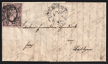 1851 Saxony, German States, Germany, Cover from Dresden franked with 1ngr with Wax Seals on the back (Mi. 4, CV $50)