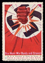 1942 'Take a Smash at the Axis!'', United States, Anti-German Propaganda, War Poster Label