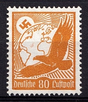 1934 80pf Third Reich, Germany, Airmail (Mi. 536 y, Signed, CV $100, MNH)