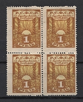 1919 1r Luga Zemstvo, Russia (Schmidt #21, Block of Four, MH/MNH, CV $160+)
