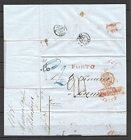 1854 Cover from Moscow to Reims, France (Dobin 3.05 - R4, Dobin 8.03 - R5)