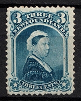 1868-73 3c Newfoundland, Canada (SG 37, CV $360)