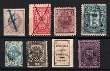 Gryazovets, Irbit, Kirillov, Kologriv, Korcheva Zemstvo, Russia, Stock of Valuable Stamps (Canceled)