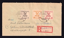 1946 (17 Jan) Grosraschen, Registered Cover to Berlin-Wilmersdorf, Germany Local Post (Mi. 32, 36, 41)