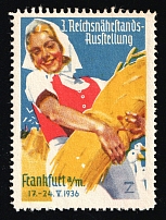 1936 'Imperial Sewing Exhibition. Frankfurt', Propaganda Label Stamp, Third Reich Nazi Germany