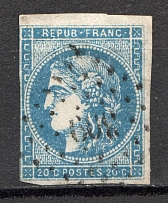 1870-71 France 20 C (CV $70, Canceled)