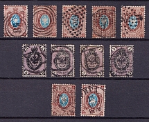Russian Empire, Small Stock of Postage Stamps Cancellation