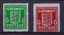 1942 Guernsey, German Occupation, Germany (Grey Paper, Mi. 4 - 5, Full Set, CV $80, MNH)