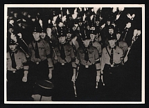 1933-1945 'Torch procession', Propaganda Postcard, Third Reich Nazi Germany