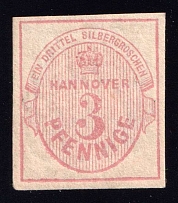1853 3pf Hanover, Germany (Mi. 6 a, Certificate, CV $590)