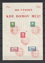 1934 Czechoslovakia `Kde Domov Muj` 100 Years of the National Anthem PRAHA 10 Postmark