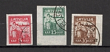1919 Latvia (Pelure Paper, Full Set, CV $75, Canceled)