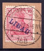 1919 10pf Liepaja Libau, Latvia, German Occupation, Germany (Mi. 2 B a, CV $80, Signed, Canceled)