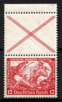 1933 12pf Third Reich, Germany, Wagner, Se-tenant, Zusammendrucke (Mi. S 114, Margin, CV $120)