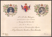 1902 Invitation to the Coronation of the King Edward VII, Great Britain, Stock of Cinderellas, Non-Postal Stamps, Labels, Advertising, Charity, Propaganda