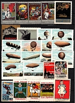 Germany Airship Zeppelin, Europe, Stock of Cinderellas, Non-Postal Stamps, Labels, Advertising, Charity, Propaganda (#150A)