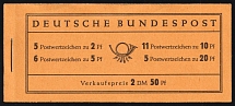 1955 Complete Booklet with stamps of German Federal Republic, Germany, Excellent Condition (Mi. MH 2b, CV $420)