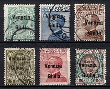 1918-19 Julisch Venetien, Italian Occupation (Mi. 21, 24 - 26, 28, 29, Canceled, CV $150)