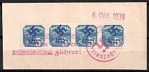 1938 Occupation of Steinschonau, Sudetenland, Local Issue, Germany, Fragment of a letter