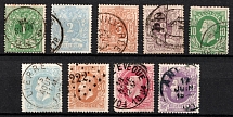 1869-70 Belgium (Sc. 28 - 36, Full Set, Canceled, CV $200)