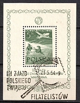 1954 Republic of Poland, Souvenir Sheet, Airmail (Fi. Bl 13, Mi. Bl 13, Commemorative Cancellation, CV $50)