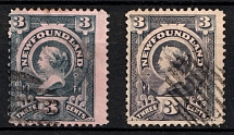 1890 3c Newfoundland, Canada (SG 57, 58b, Canceled)
