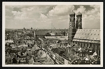 1935 Photo postcard Munich Frauenkirche mailed 23 March from Rosenheim