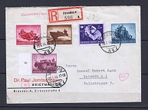 1944 Third Reich registered cover with wehrmacht day stamps