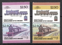 2.5$ St. Vincent, British Commonwealth, Pairs (Color Error, Print Error, MNH)