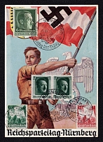 1936-38 'Reich Party Congress NSDAP in Nuremberg', Swastika, German Propaganda Postcard to Washington (United States)