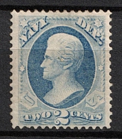 1873 2c Jackson Official Mail Stamp 'Navy', United States, USA (Scott O36, Ultramarine, CV $80)