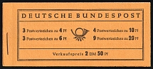 1951 Complete Booklet with stamps of German Federal Republic, Germany, Excellent Condition (Mi. MH 1, CV $1,170)