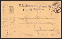 1918 (28 Mar) Austria-Hungary, Rifle Regiment, World War I Military Field Post Feldpost Postcard